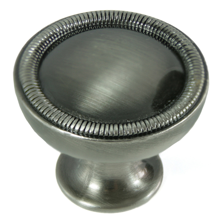 MNG 1 1/4" Vanilla Border Knob, Satin Antique Nickel 17021